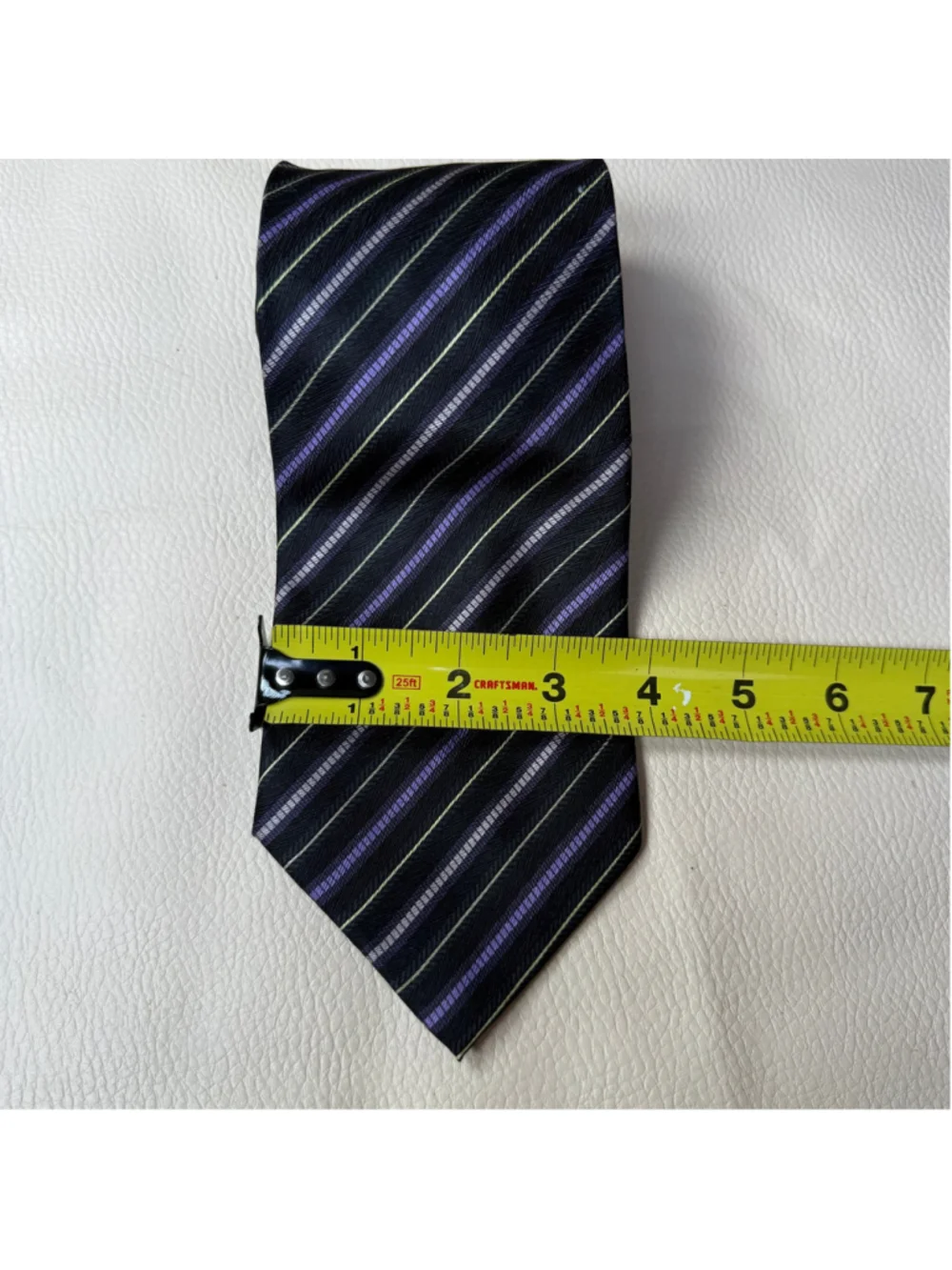 Colours Alexander Julian Silk Tie Black Purple Striped Mens Necktie